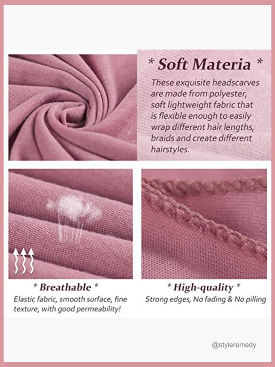 6pcs Stretch Jersey Turban Headwrap Headband Scarf Shawl Soft Urban main image 5
